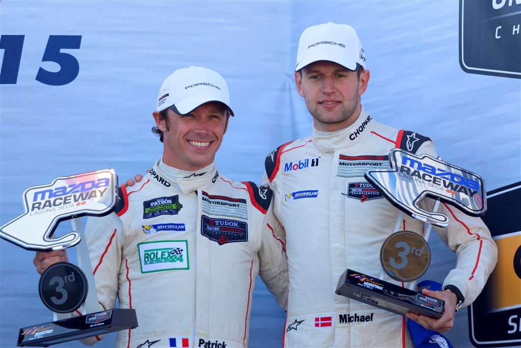 Michael Christensen sluttede dagen med en tur på podiet sammen med Patrick Pilet
(Foto: Porsche PR)